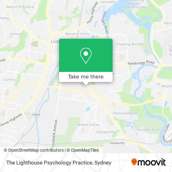 The Lighthouse Psychology Practice map