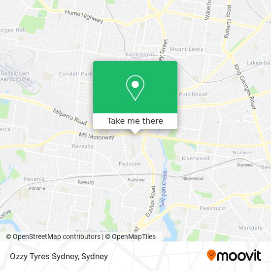 Ozzy Tyres Sydney map