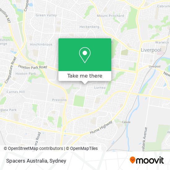 Mapa Spacers Australia