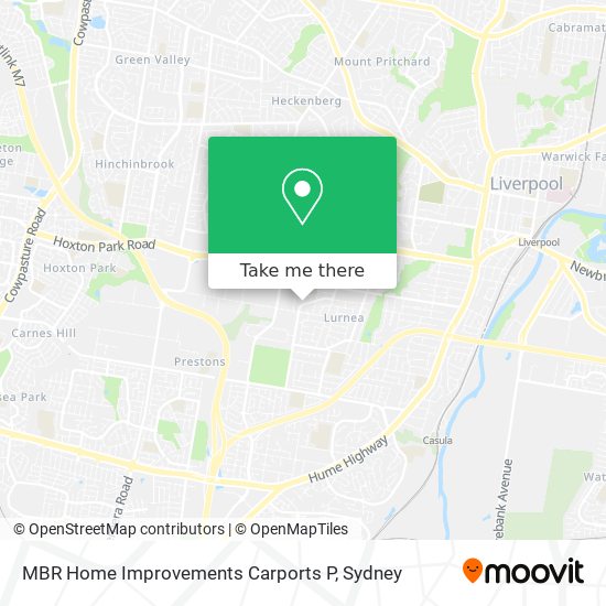 MBR Home Improvements Carports P map