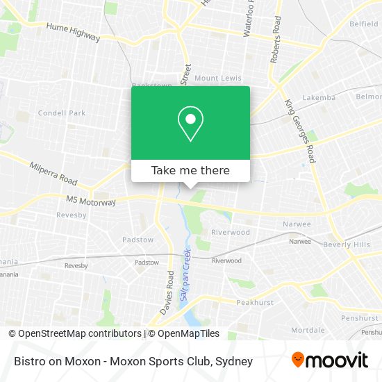 Mapa Bistro on Moxon - Moxon Sports Club