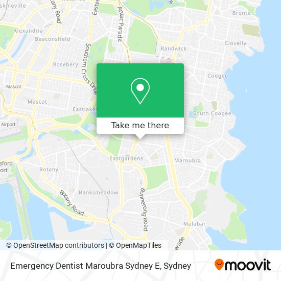 Mapa Emergency Dentist Maroubra Sydney E