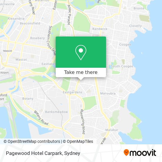 Mapa Pagewood Hotel Carpark