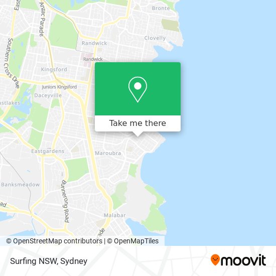 Surfing NSW map