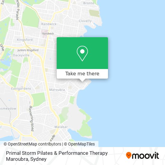 Mapa Primal Storm Pilates & Performance Therapy Maroubra