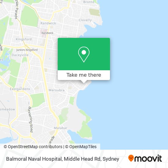 Balmoral Naval Hospital, Middle Head Rd map