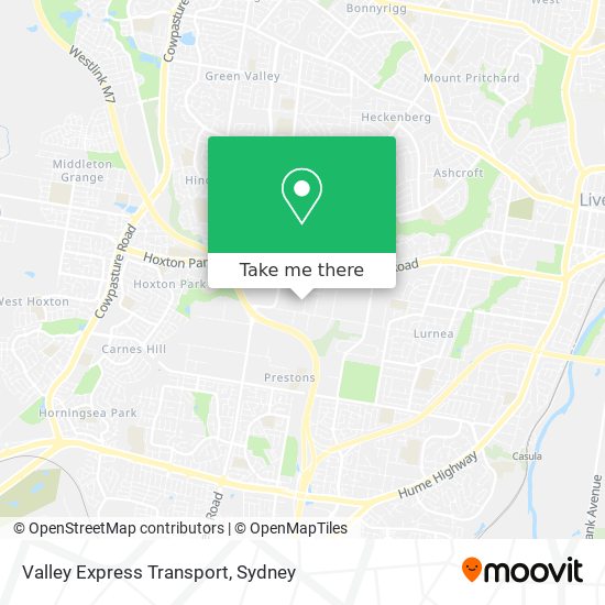 Valley Express Transport map