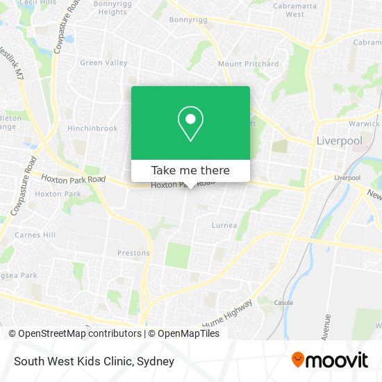 South West Kids Clinic map
