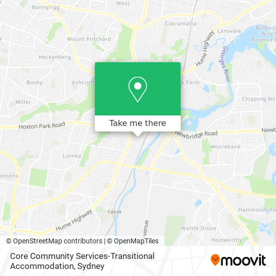 Mapa Core Community Services-Transitional Accommodation