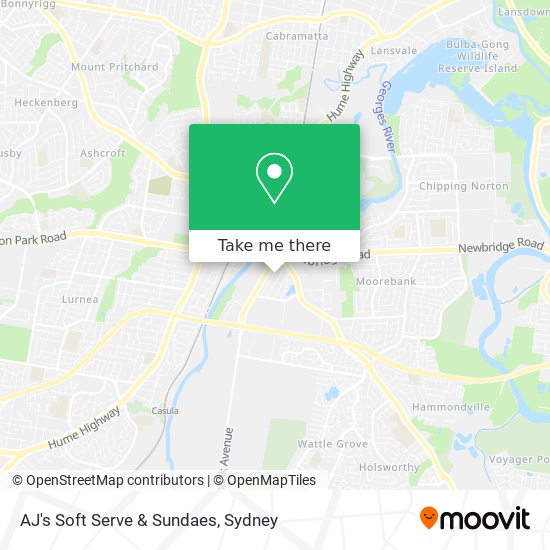 AJ's Soft Serve & Sundaes map