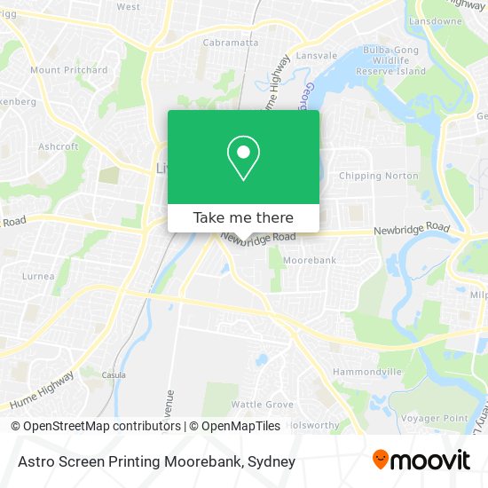 Mapa Astro Screen Printing Moorebank