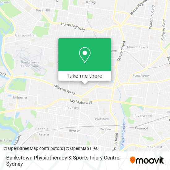 Mapa Bankstown Physiotherapy & Sports Injury Centre