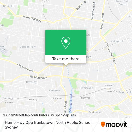 Hume Hwy Opp Bankstown North Public School map