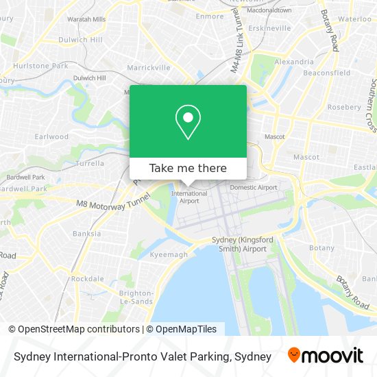 Mapa Sydney International-Pronto Valet Parking