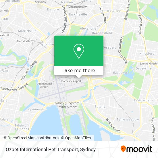 Ozpet International Pet Transport map