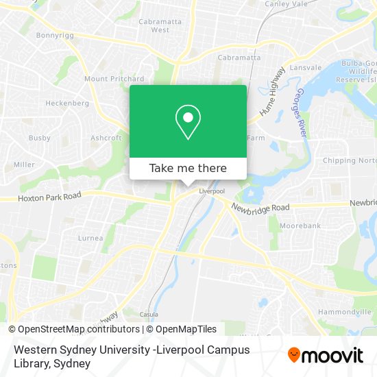 Mapa Western Sydney University -Liverpool Campus Library