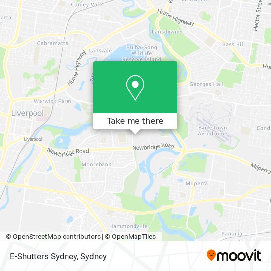 Mapa E-Shutters Sydney