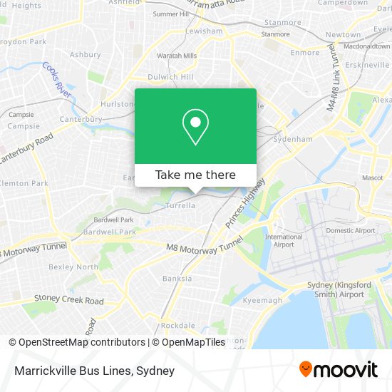 Marrickville Bus Lines map