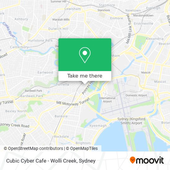 Mapa Cubic Cyber Cafe - Wolli Creek