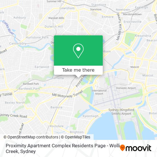 Mapa Proximity Apartment Complex Residents Page - Wolli Creek