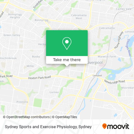 Mapa Sydney Sports and Exercise Physiology