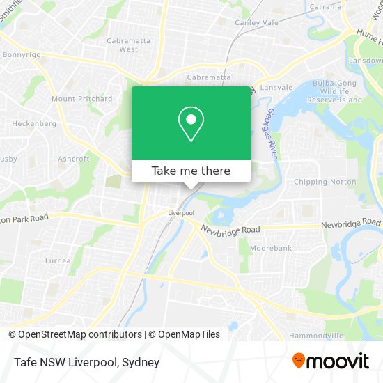 Mapa Tafe NSW Liverpool