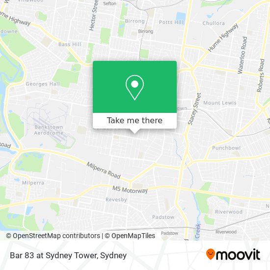 Bar 83 at Sydney Tower map