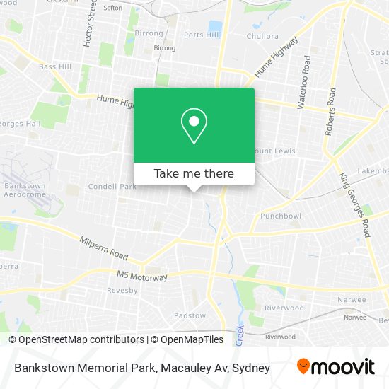 Bankstown Memorial Park, Macauley Av map