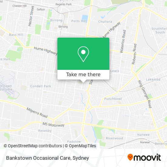 Mapa Bankstown Occasional Care