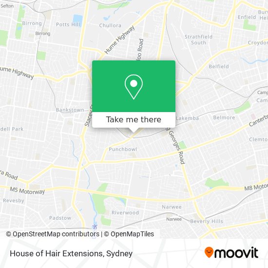 How to get to House of Hair Extensions in Punchbowl (Canterbury-Bankstown -  NSW) by Train or Bus?