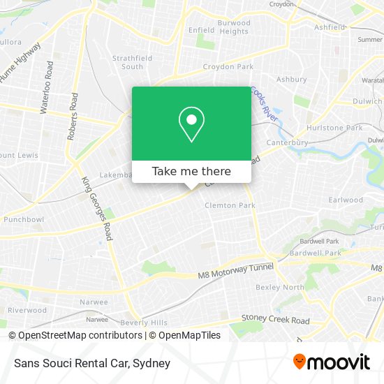 Sans Souci Rental Car map