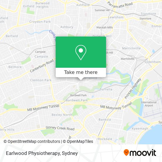 Mapa Earlwood Physiotherapy