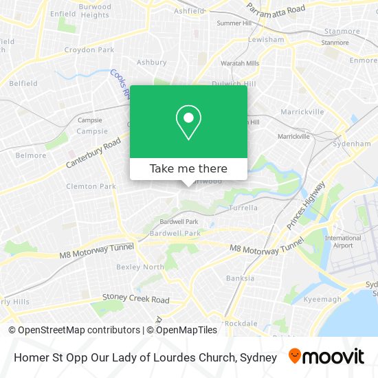 Mapa Homer St Opp Our Lady of Lourdes Church