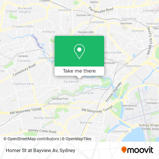 Homer St at Bayview Av map