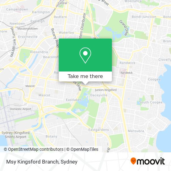 Mapa Msy Kingsford Branch