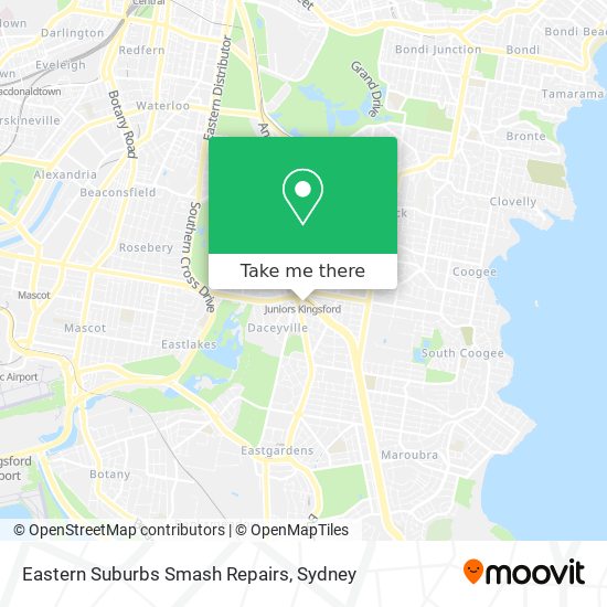 Eastern Suburbs Smash Repairs map