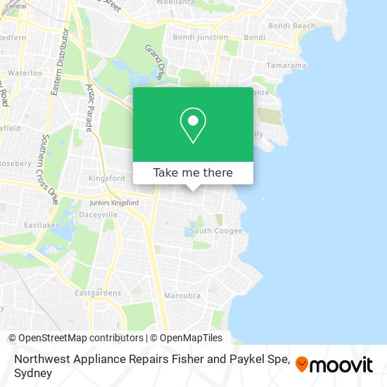 Mapa Northwest Appliance Repairs Fisher and Paykel Spe