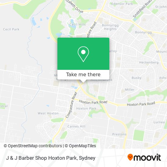 J & J Barber Shop Hoxton Park map