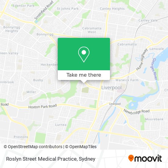 Mapa Roslyn Street Medical Practice