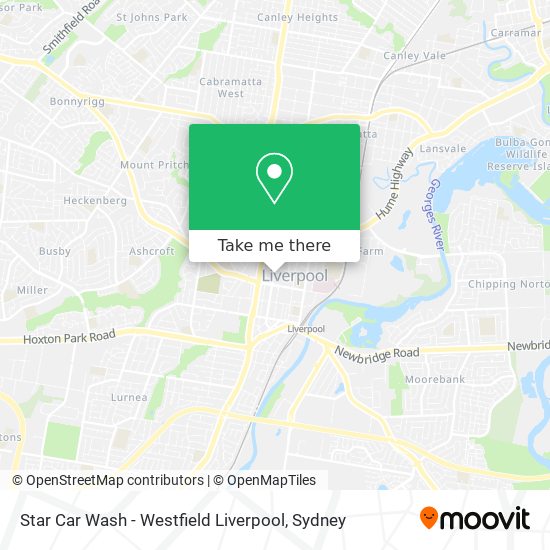 Star Car Wash - Westfield Liverpool map