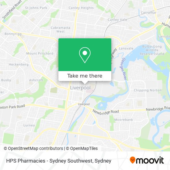 Mapa HPS Pharmacies - Sydney Southwest