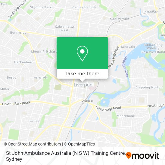 Mapa St John Ambulance Australia (N S W) Training Centre