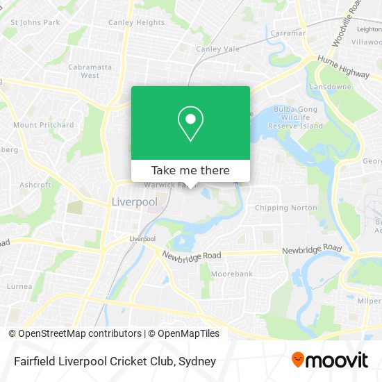 Mapa Fairfield Liverpool Cricket Club