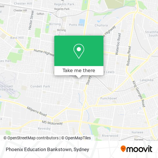 Mapa Phoenix Education Bankstown