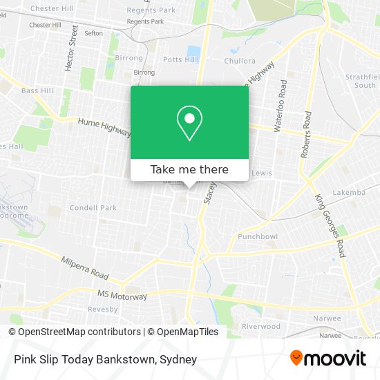 Pink Slip Today Bankstown map