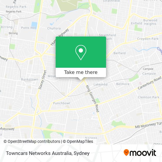 Mapa Towncars Networks Australia