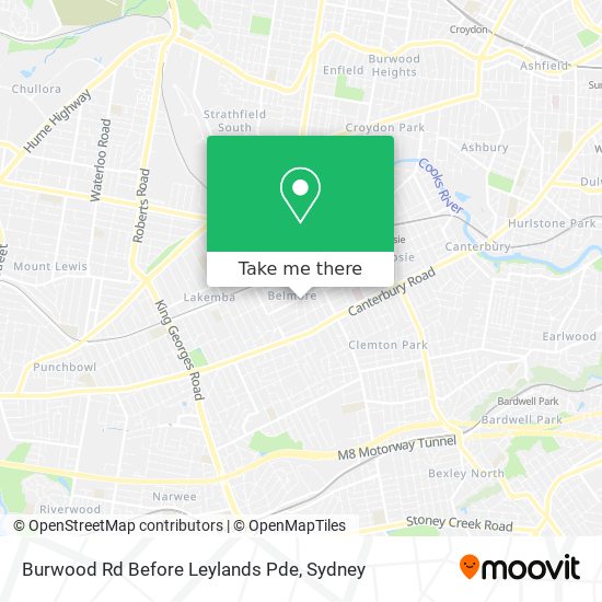 Burwood Rd Before Leylands Pde map