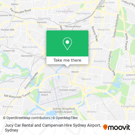 Jucy Car Rental and Campervan Hire Sydney Airport map
