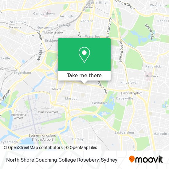 Mapa North Shore Coaching College Rosebery