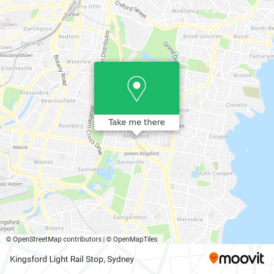 Mapa Kingsford Light Rail Stop